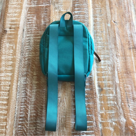 Target quilted green sherpa trimmed mini backpack - Picture 2 of 7